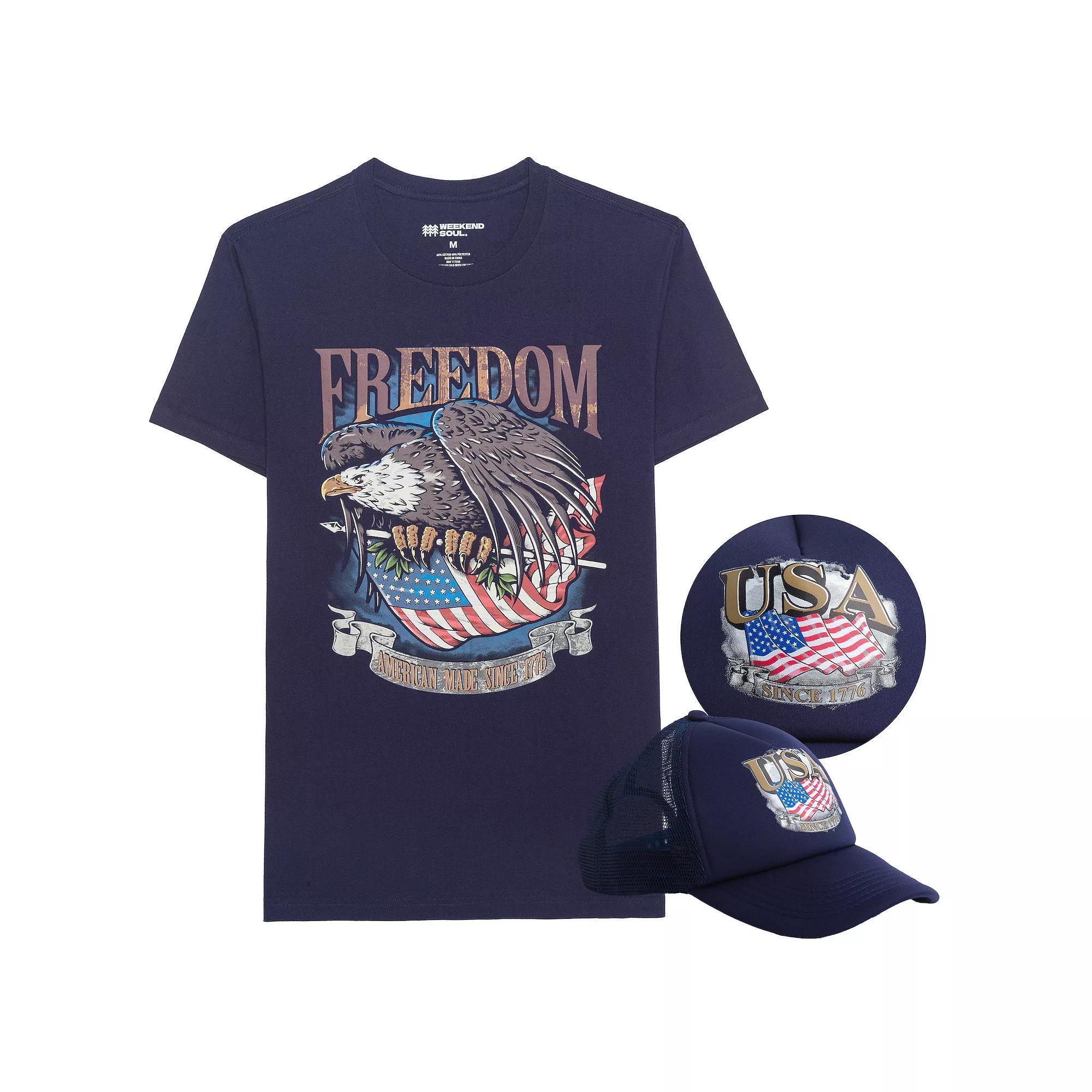 Men's Freedom Graphic Tee, Size: XXL, Blue Product Image