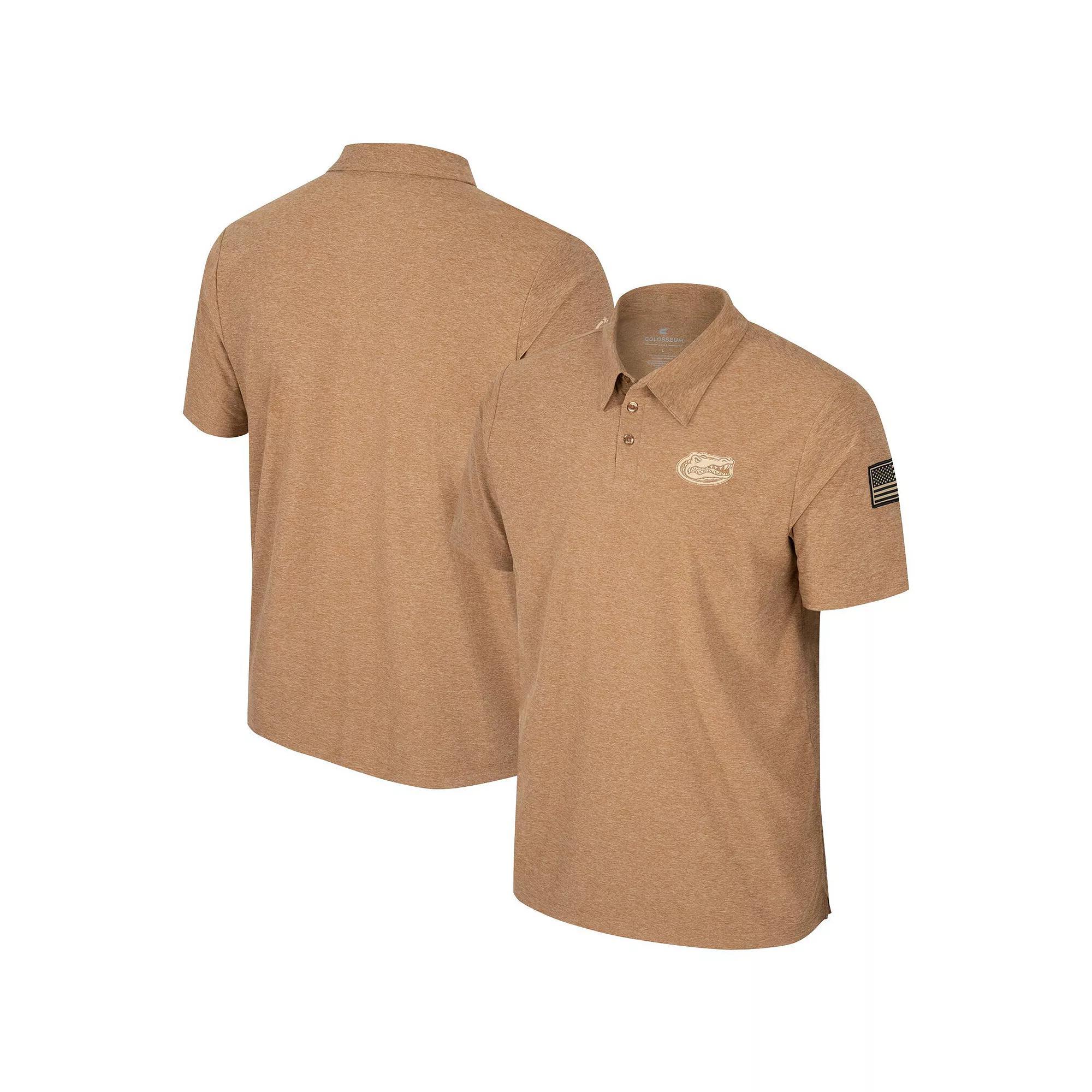Men's Colosseum Khaki Florida Gators OHT Military Appreciation Cloud Jersey Desert Polo,  Product Image