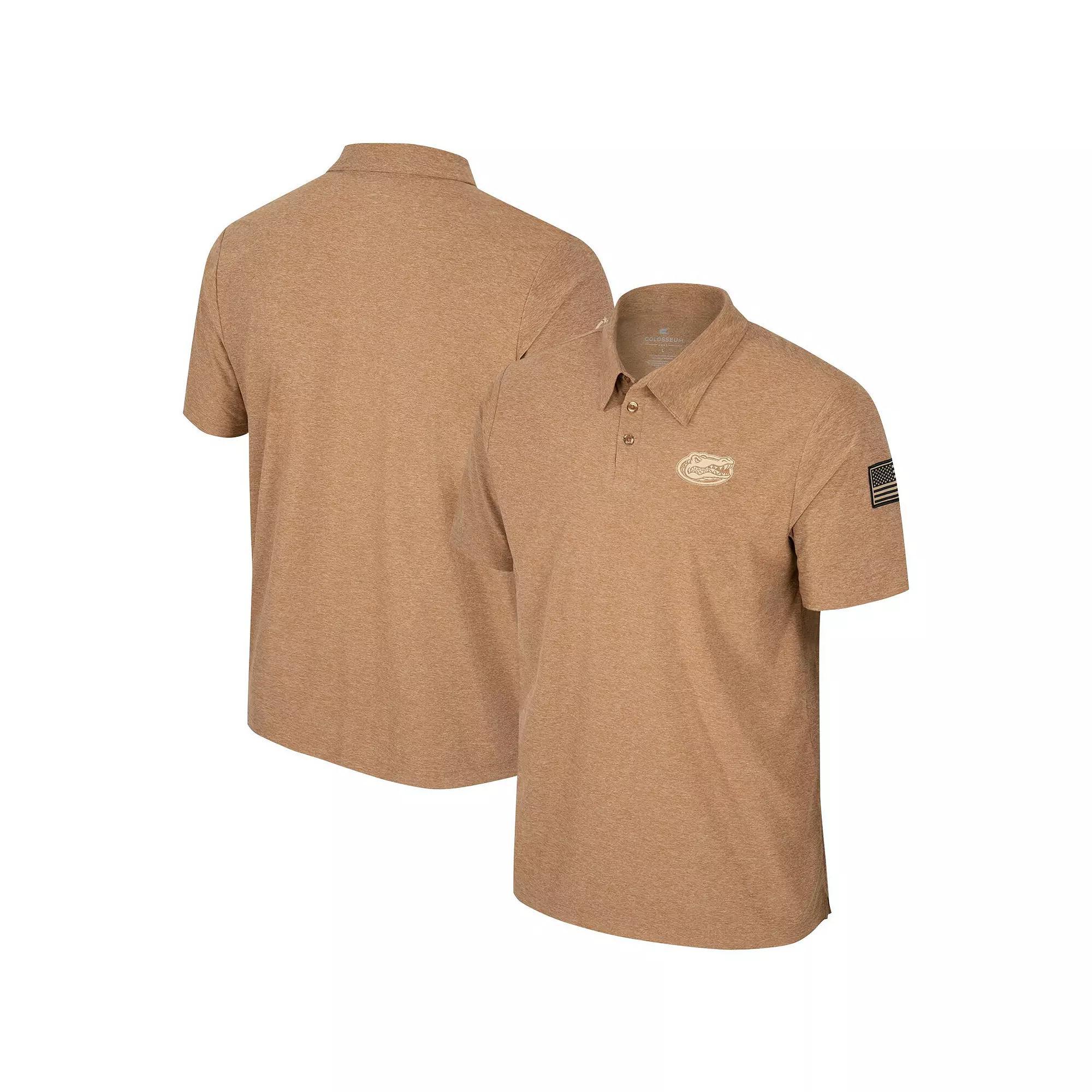 Men's Colosseum Khaki Florida Gators OHT Military Appreciation Cloud Jersey Desert Polo,  Product Image