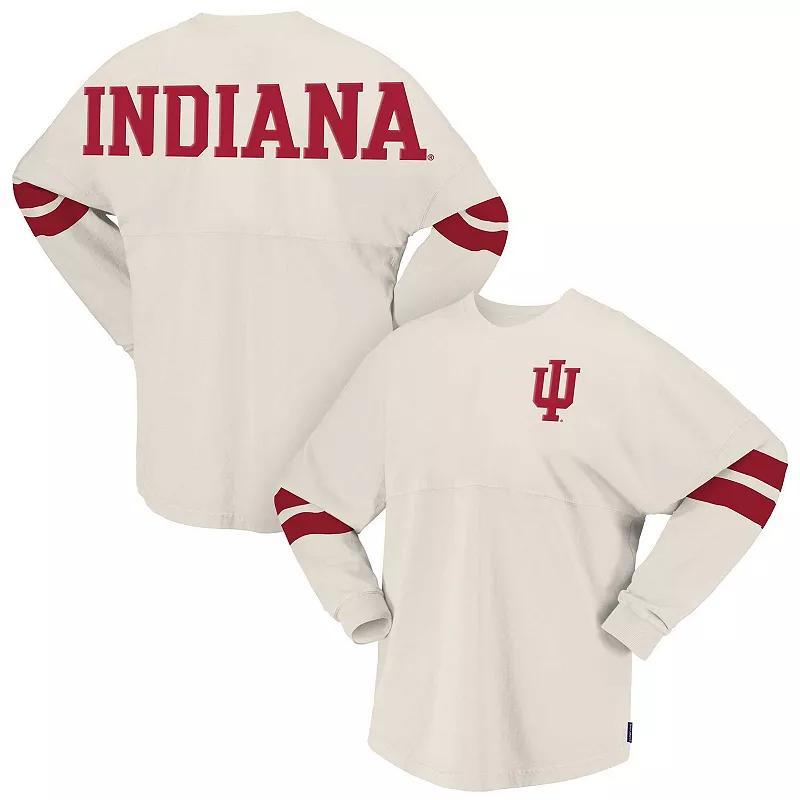 Spirit Jersey Womens Cream Indiana Hoosiers Oversized T-Shirt Product Image