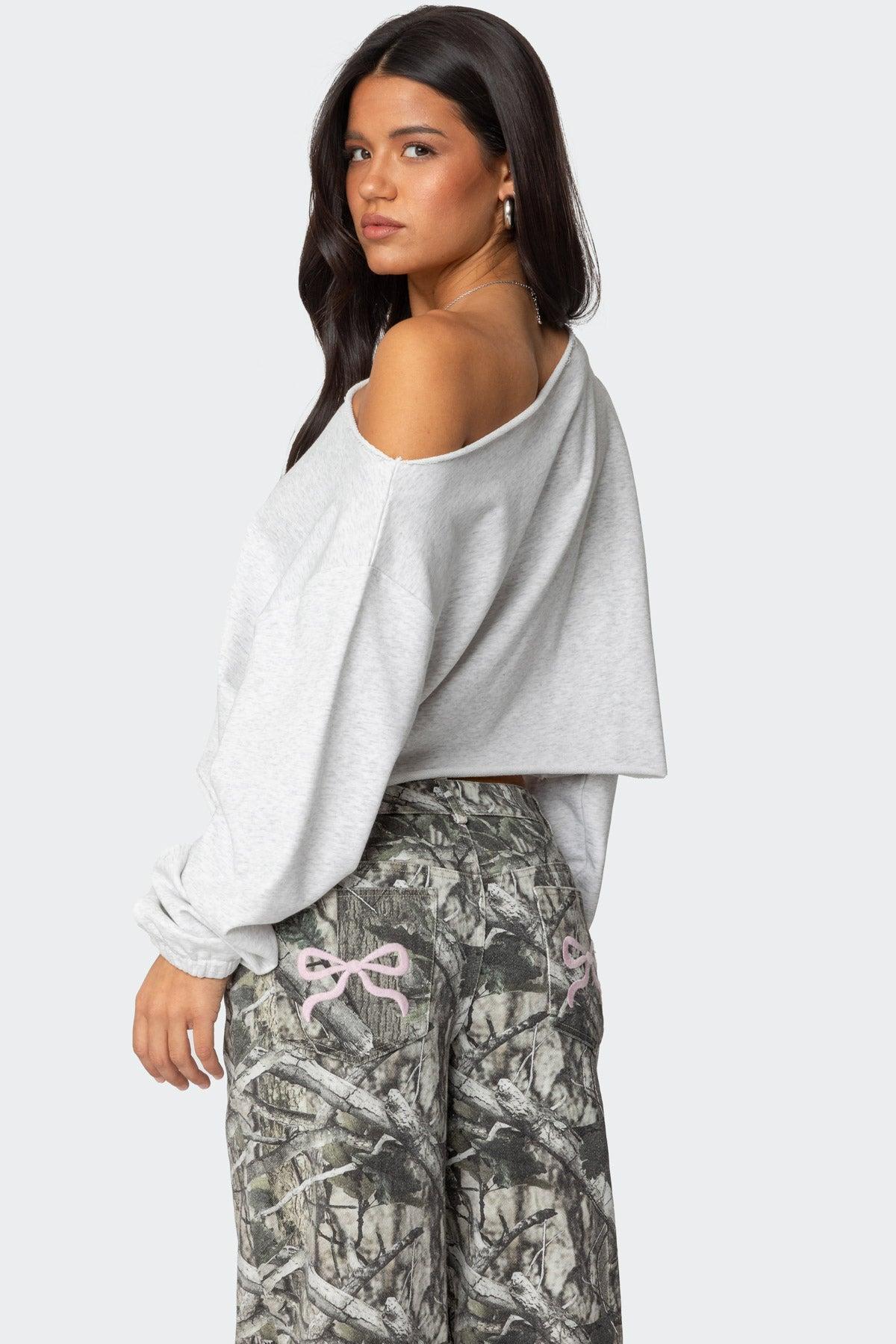 Aveline Off Shoulder Light Sweatshirt Product Image