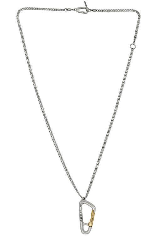 ALLSAINTS Two-tone Carabiner Pendant Necklace In Warm Brass/warm Silver Product Image