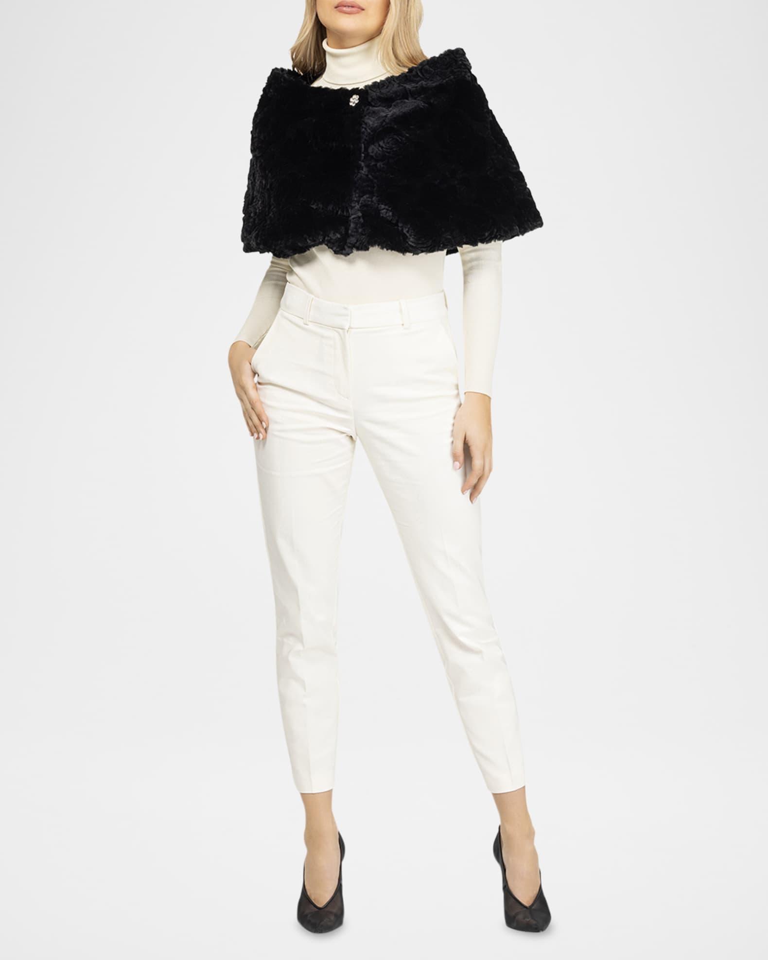 Rose Printed Select Lamb Shearling Capelet Product Image