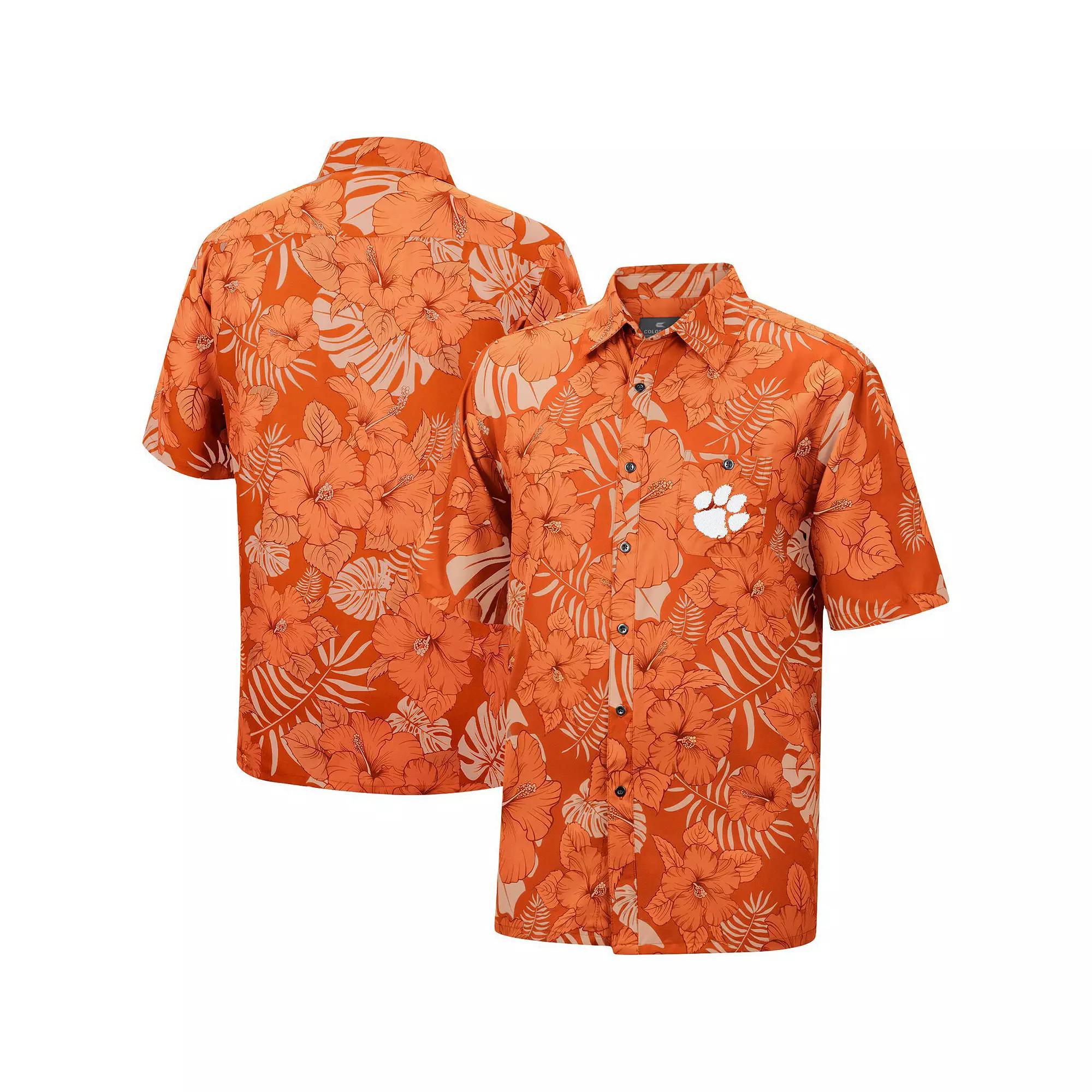 Men's Colosseum Orange Clemson Tigers The Dude Camp Button-Up Shirt, Size: XL Product Image