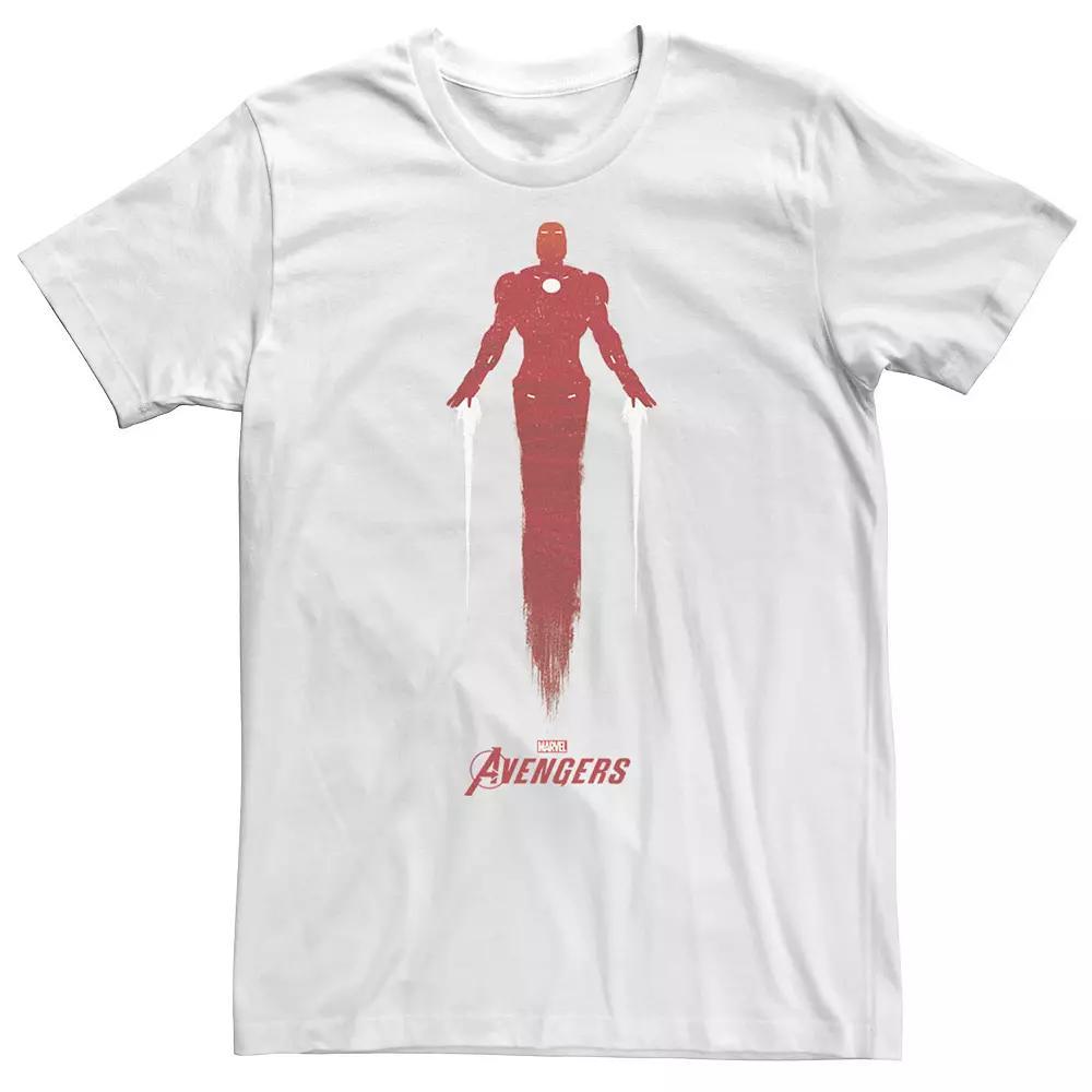 Big & Tall Marvel Avengers Game Iron Man Silhouette Tee, Men's, Size: 4XL, White Product Image