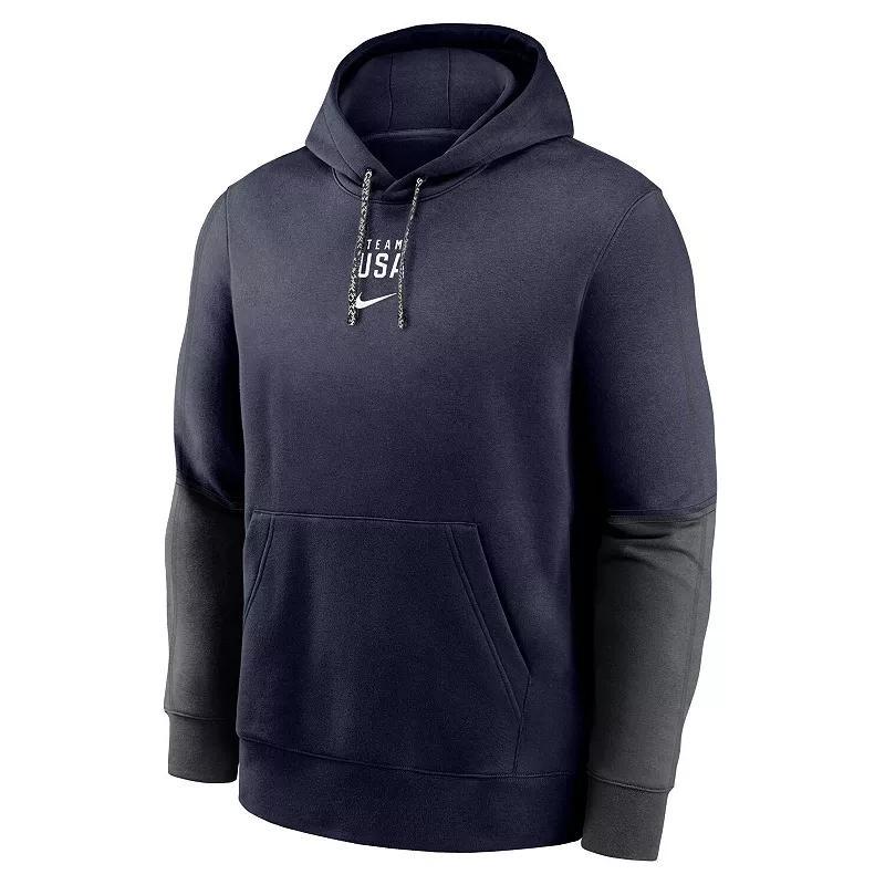 Youth Nike Navy Team USA Color-Block Pullover Hoodie, Boy's, Size: YTH Large, Usa Blue Product Image