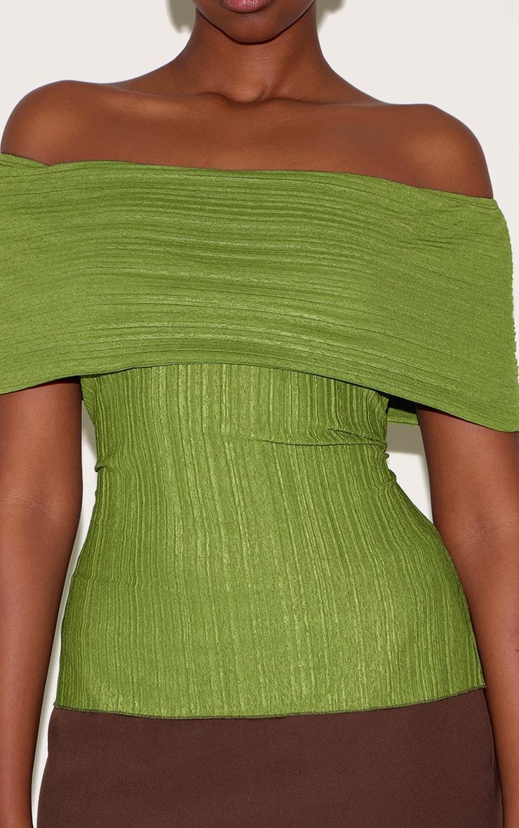  Green Rib Style Fold Over Top Product Image