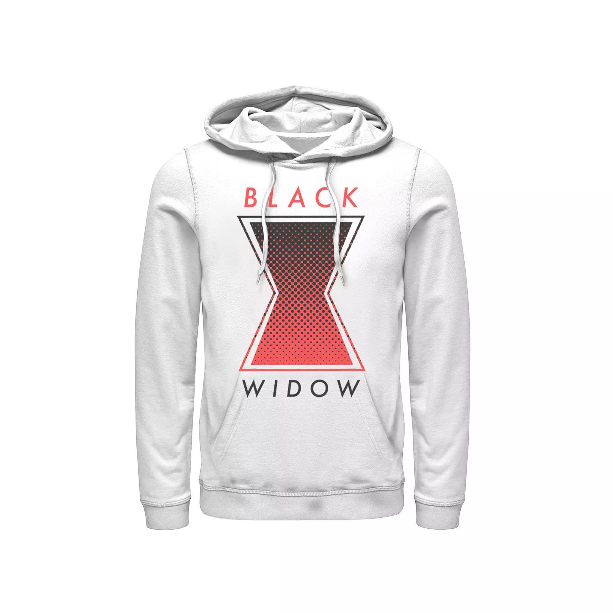 Men's Marvel Black Widow Gradient Logo Hoodie, Size: XL, White Product Image