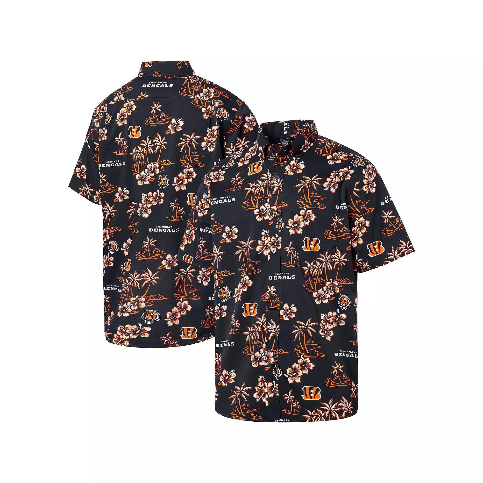 Men's Reyn Spooner Black Cincinnati Bengals Kekai Button-Up Shirt, Size: 2XL Product Image