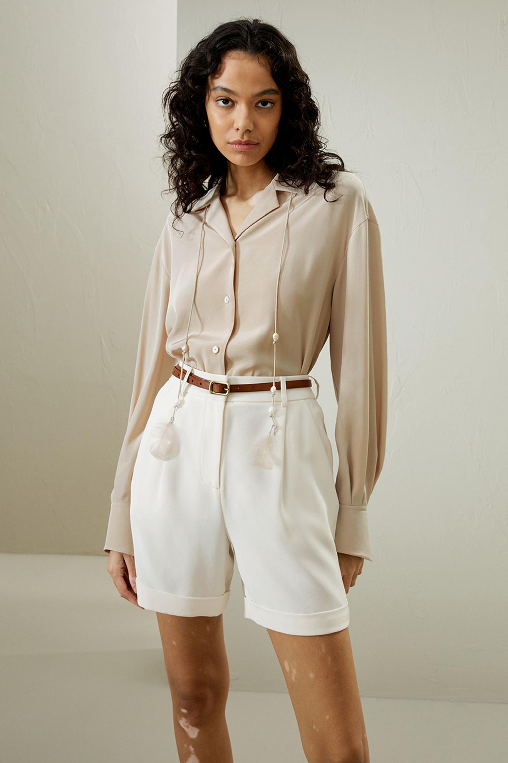 Tie-Detailed Silk Blouse Product Image