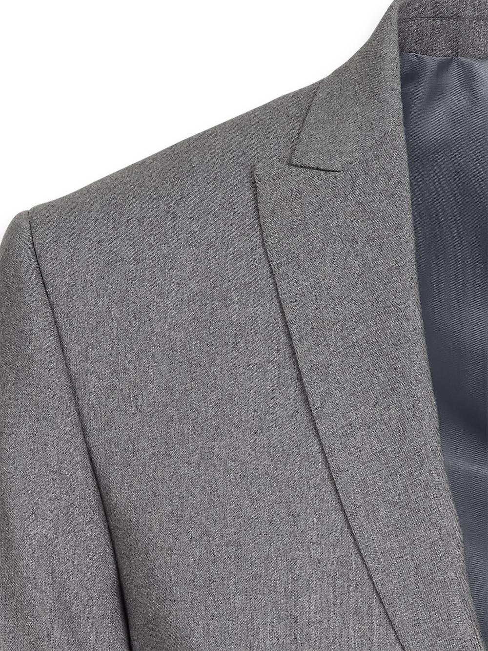 Classic Fit Essential Wool Peak Lapel Side Vents Suit Jacket - Grey Product Image