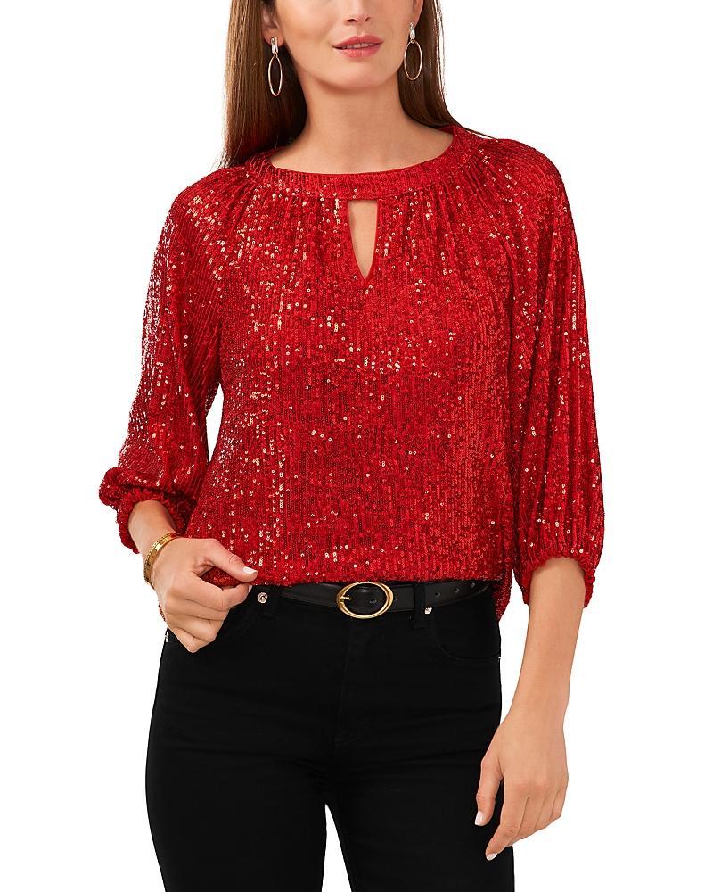 Vince Camuto Raglan Sleeve Sequin Top Product Image