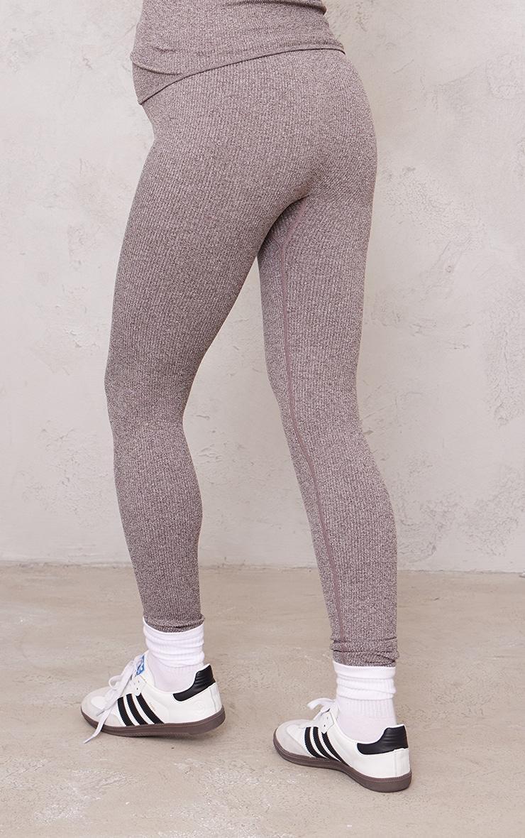 Maternity Chocolate Snatched Rib High Waist Leggings Product Image