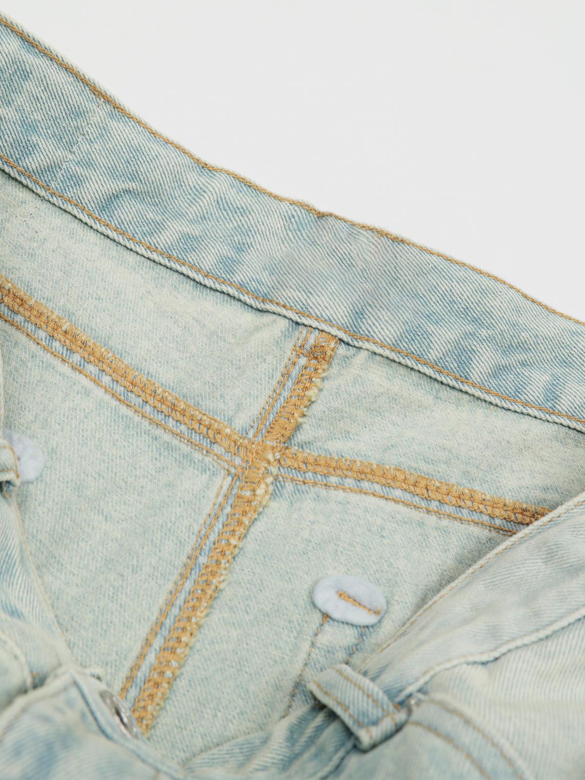 Aelfric Eden Washed Distressed Baggy Barrel Jeans Product Image