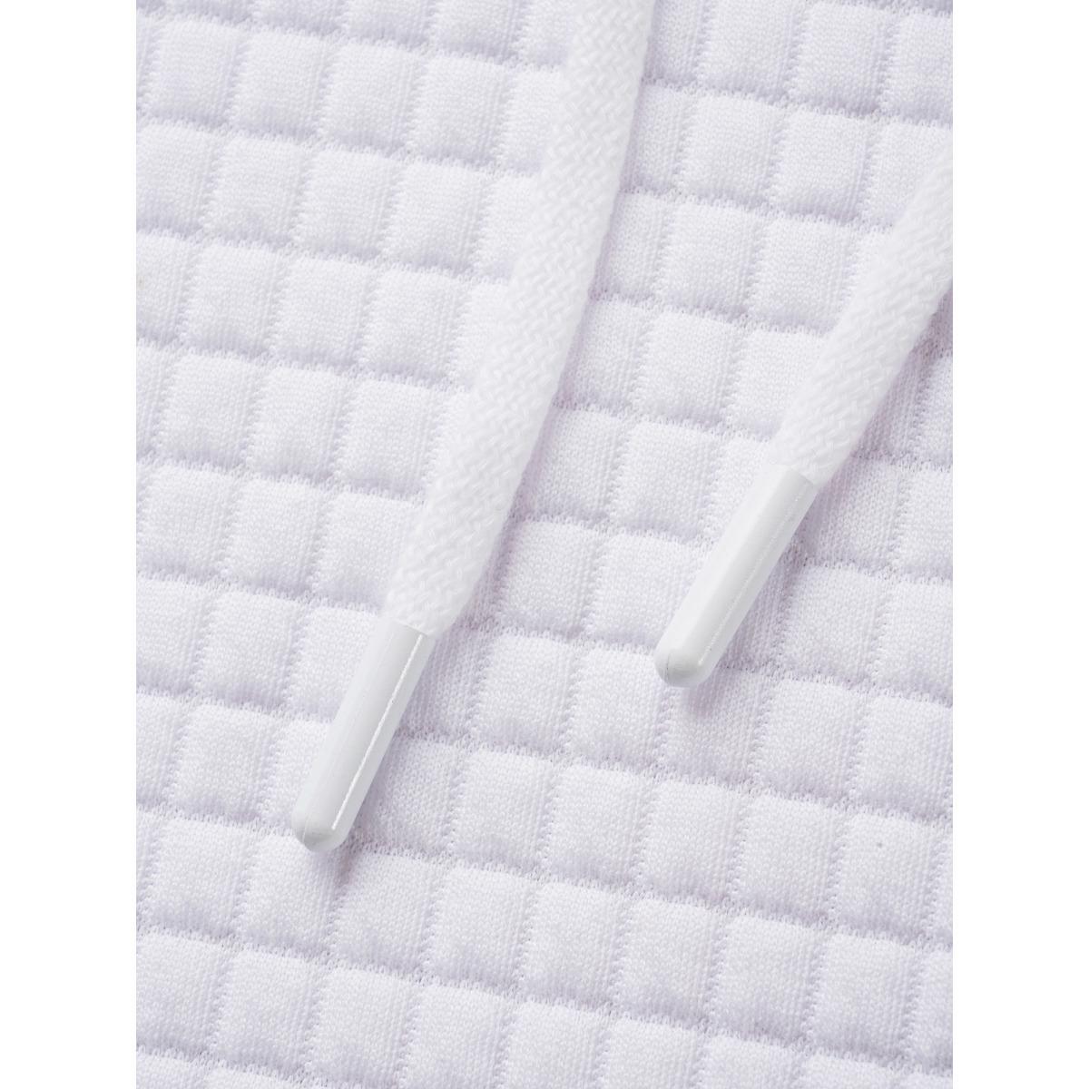 Plus Size Textured Hooded Drawstring Kangaroo Pocket Sweatshirt Women WhiteSmoke Casual Texture Hooded Everyday Sweatshirts BloomChic 10/M Product Image