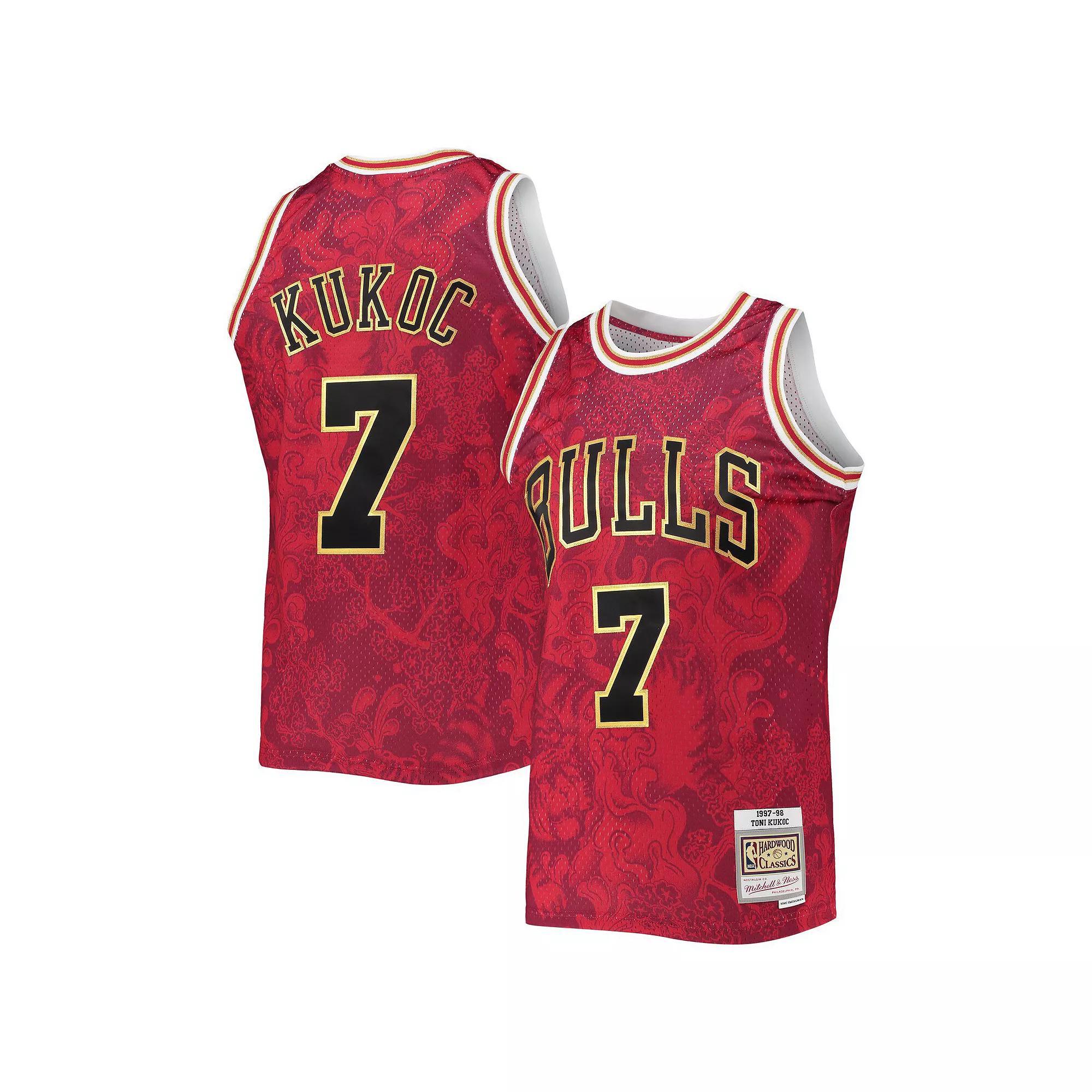 Men's Mitchell & Ness Toni Kukoc Red Chicago Bulls Hardwood Classics 1997-98 Lunar New Year Swingman Jersey, Size: Small Product Image