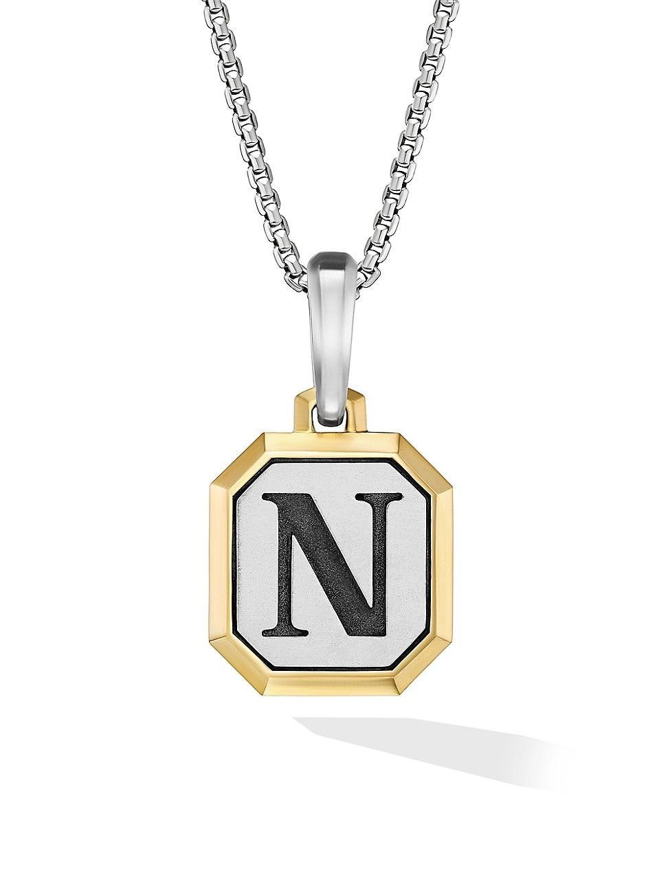 Mens Initial Amulet in Sterling Silver Product Image