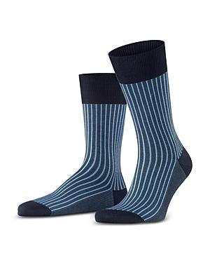 Falke Mercerized Cotton & Nylon Two Tone Stripe Jacquard Dress Socks Product Image