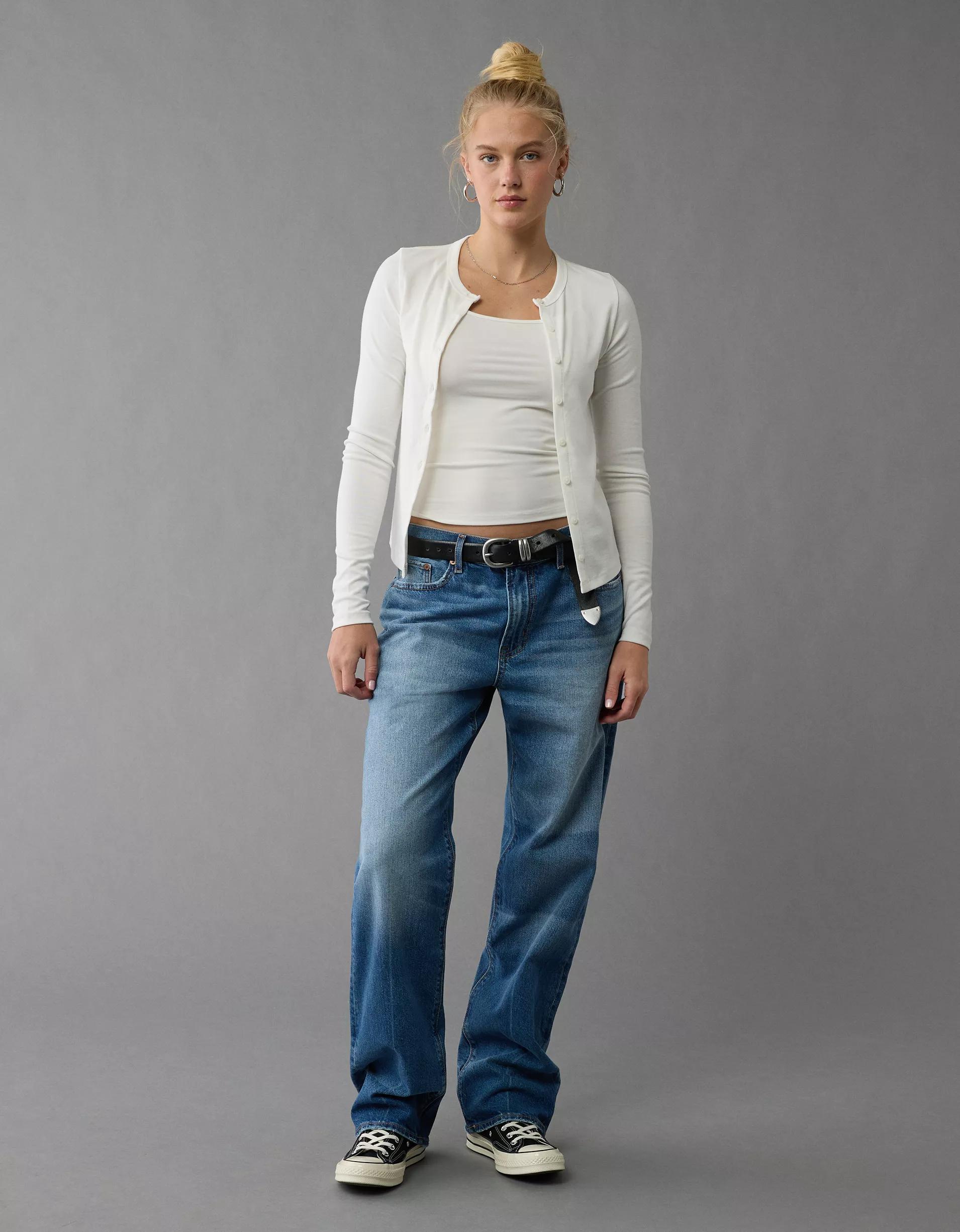 AE Long-Sleeve Button-Up T-Shirt Product Image