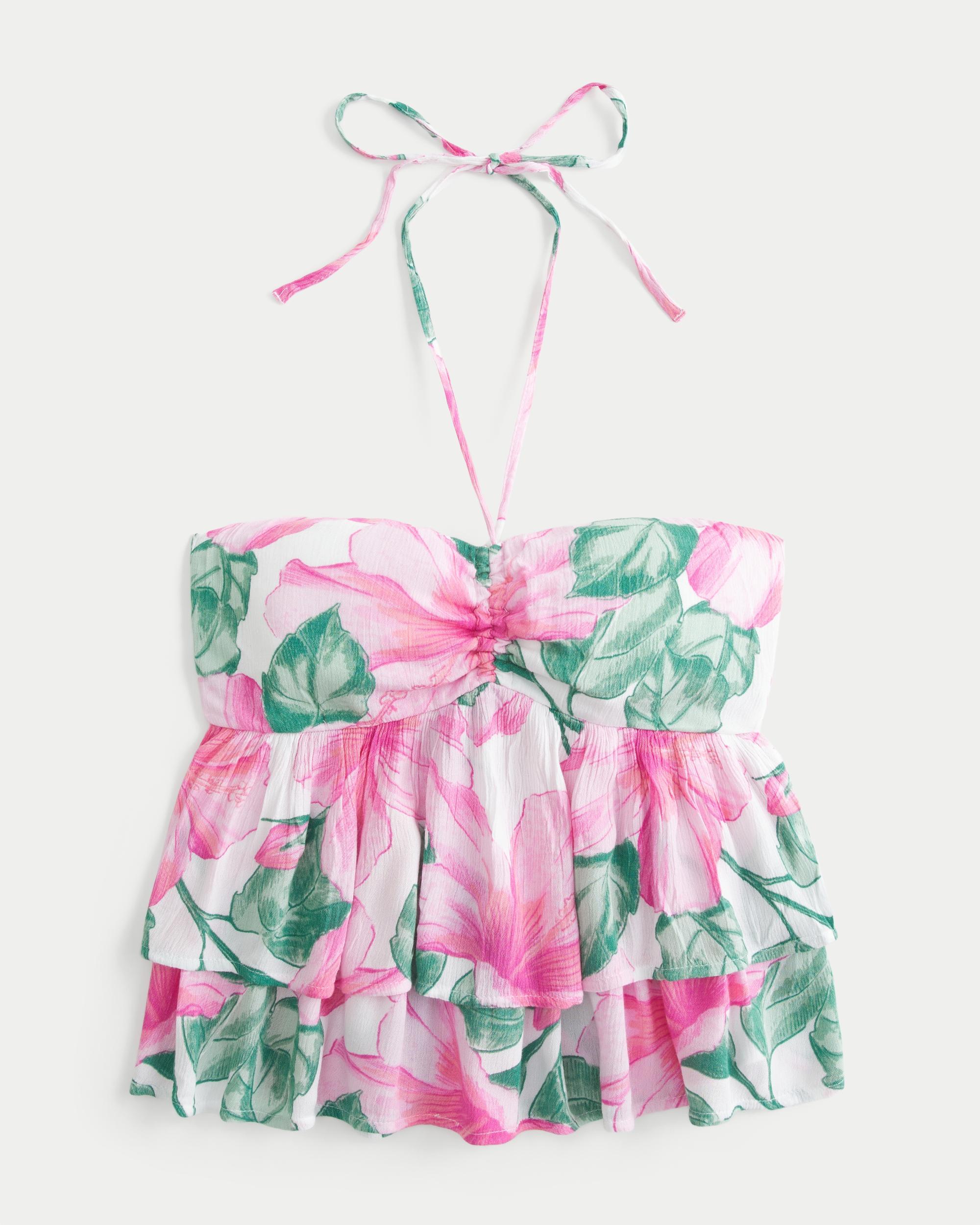 Tiered Halter Babydoll Top Product Image