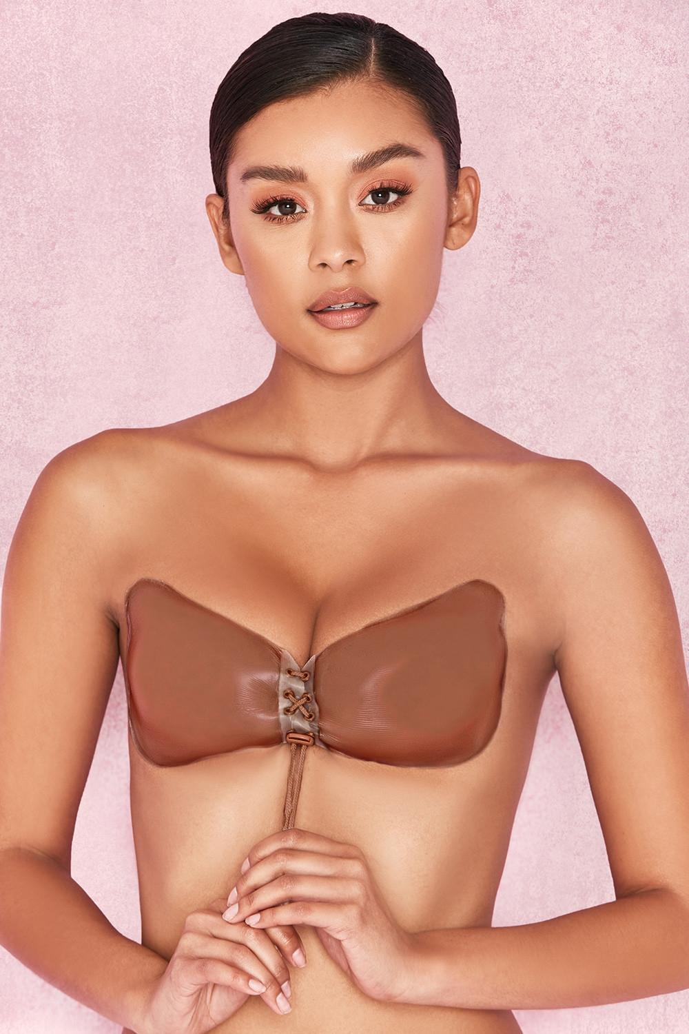 Silicon Push Up Invisible Bra - Caramel Product Image