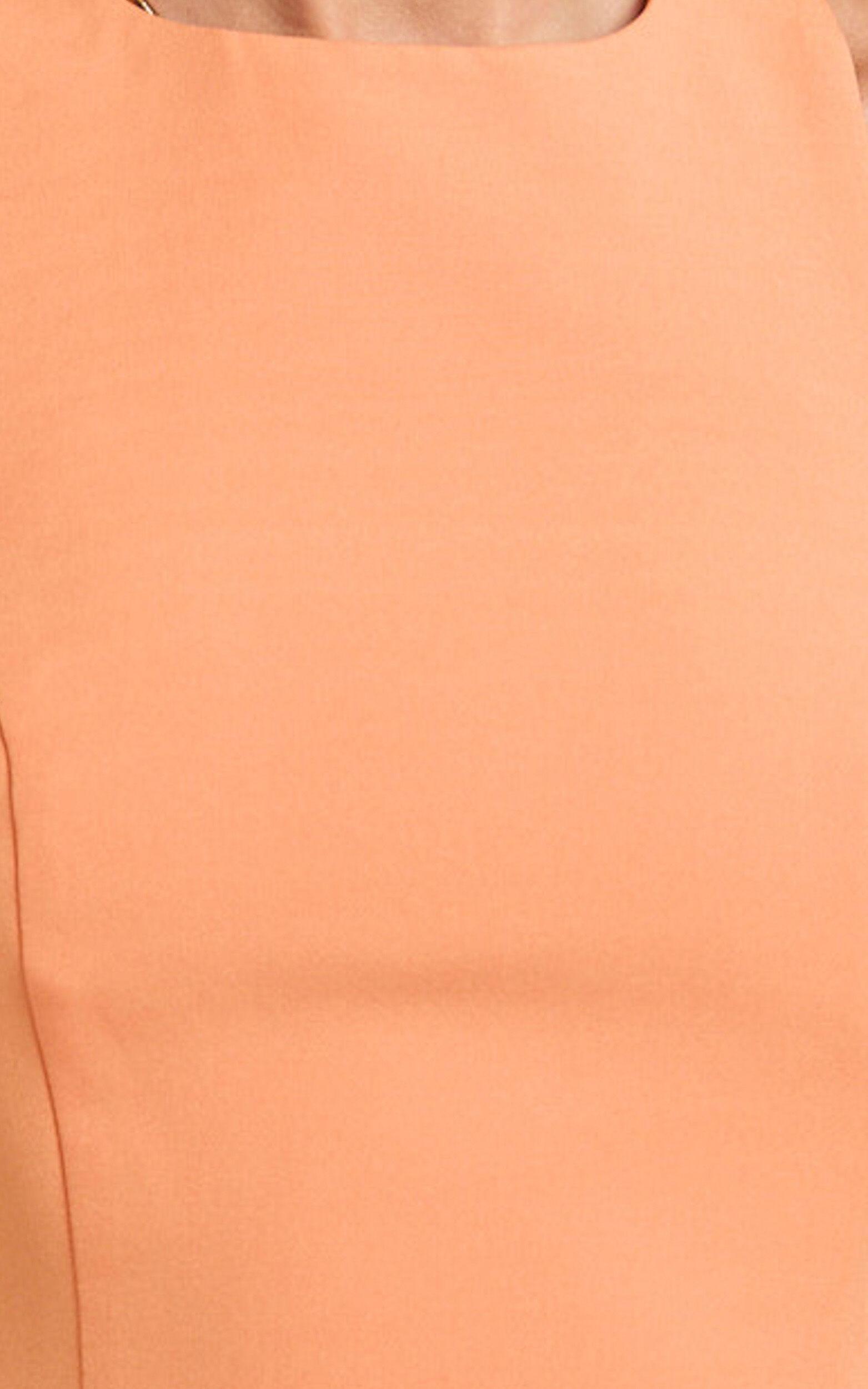 Bianca Mini Dress - Halter High Neck Tulip Dress in Orange Product Image