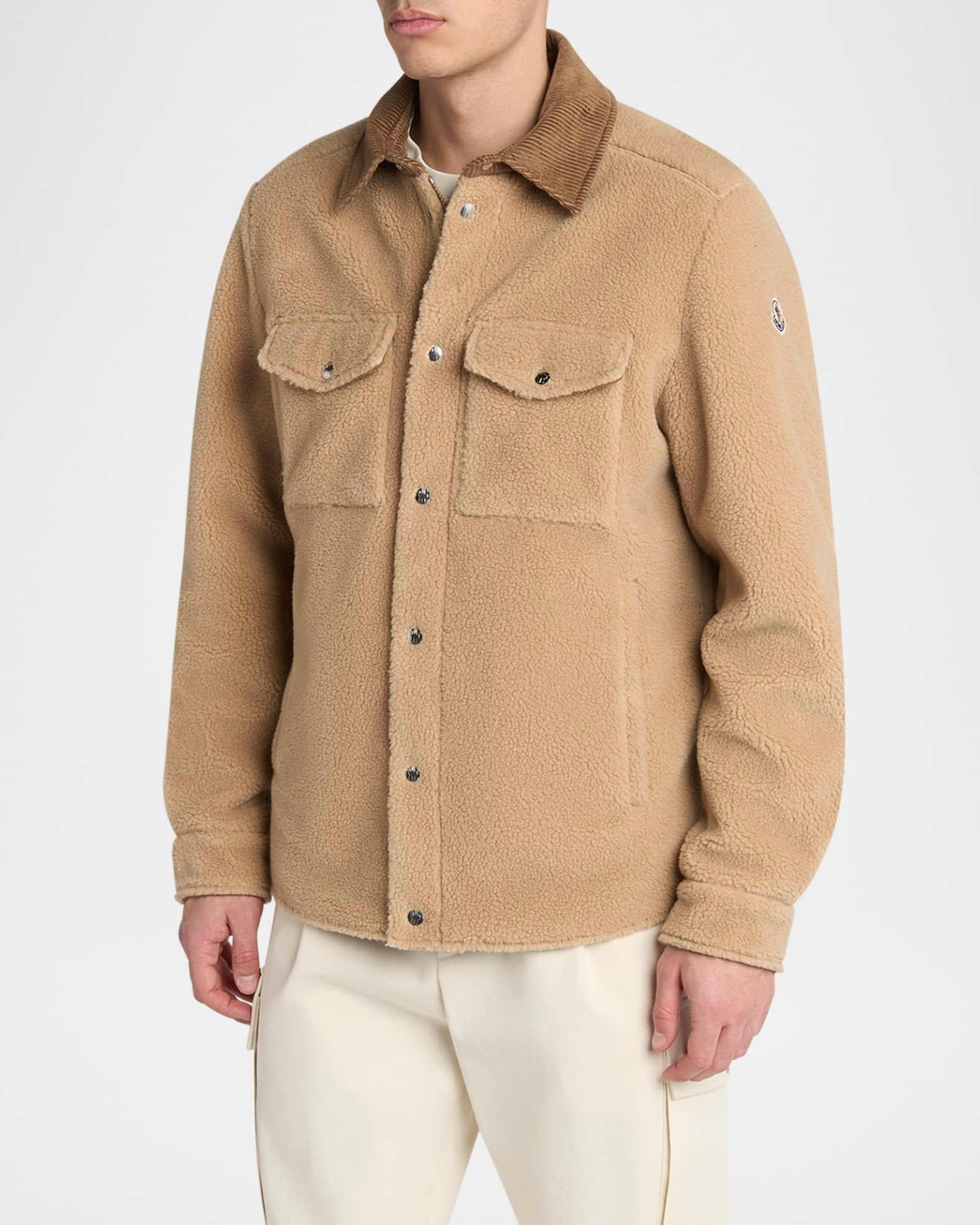 Men's Corduroy-Collar Boucle Shirt Jacket Product Image