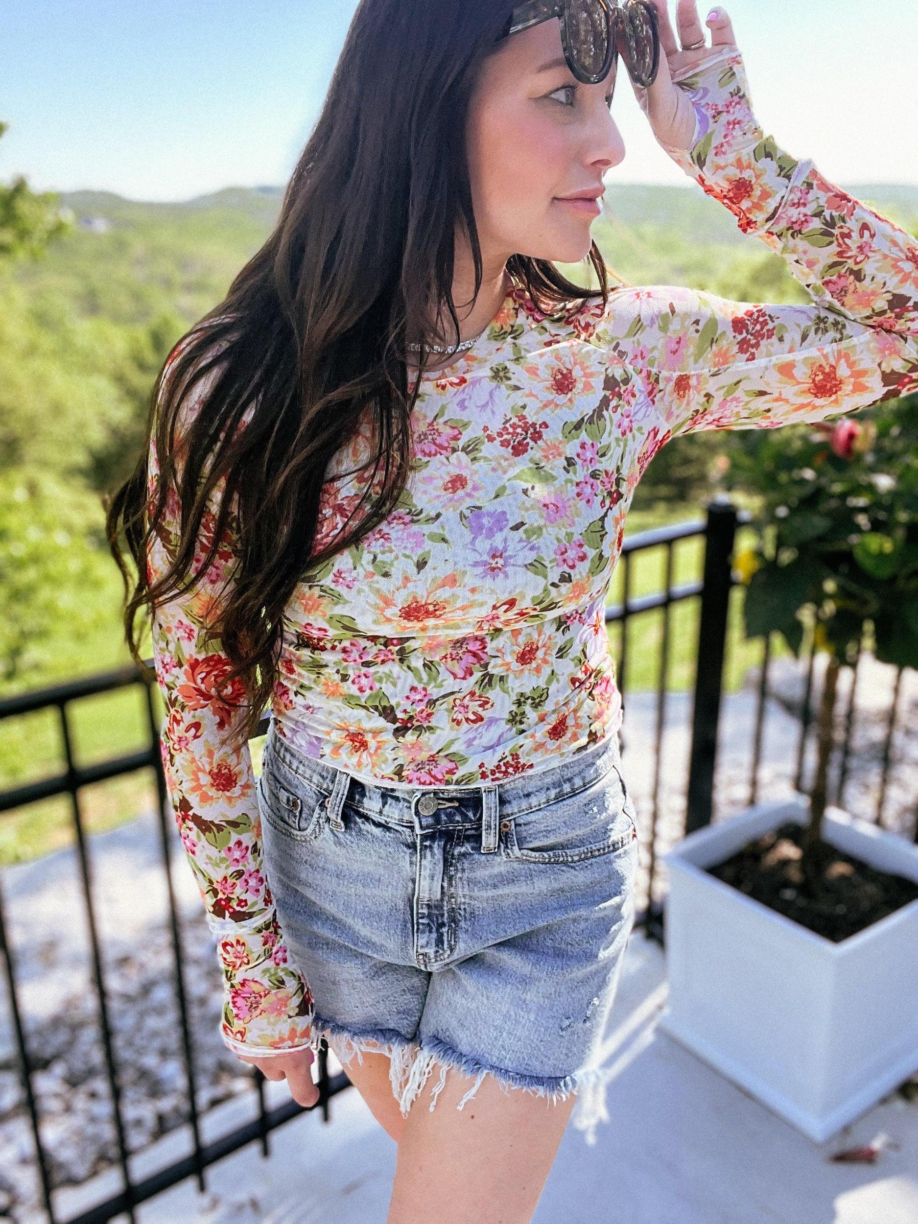 Tricia Floral Mesh Top Product Image