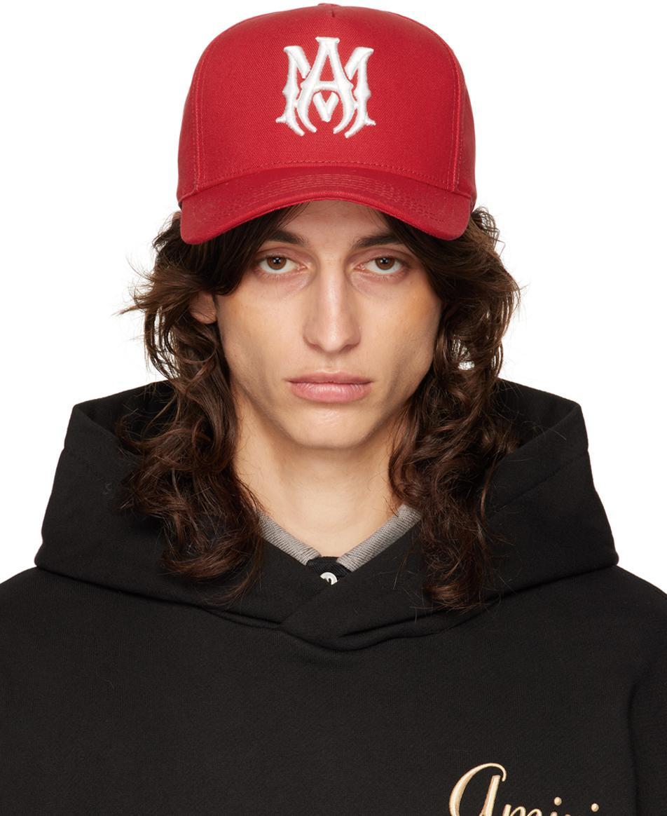 AMIRI Red Full Canvas 'ma' Cap Product Image