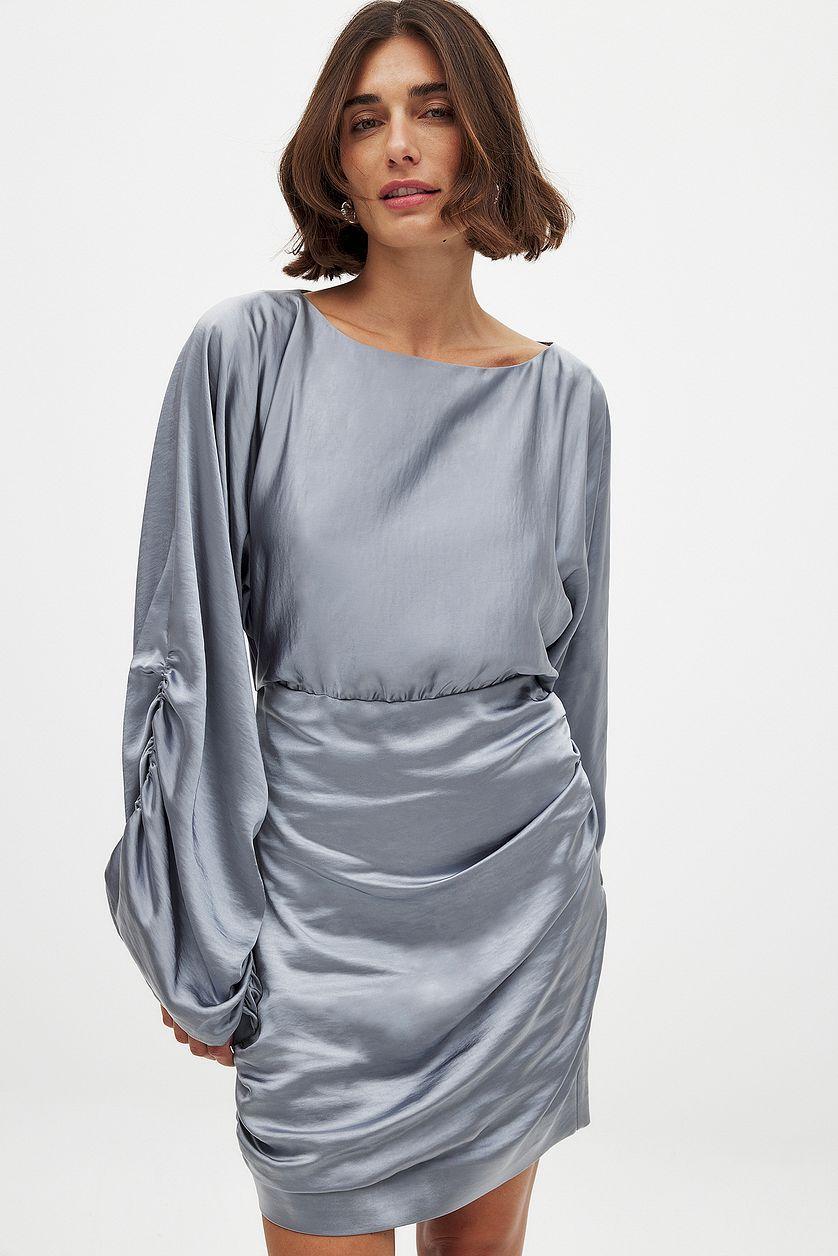 Draped Detail Satin Dress Product Image