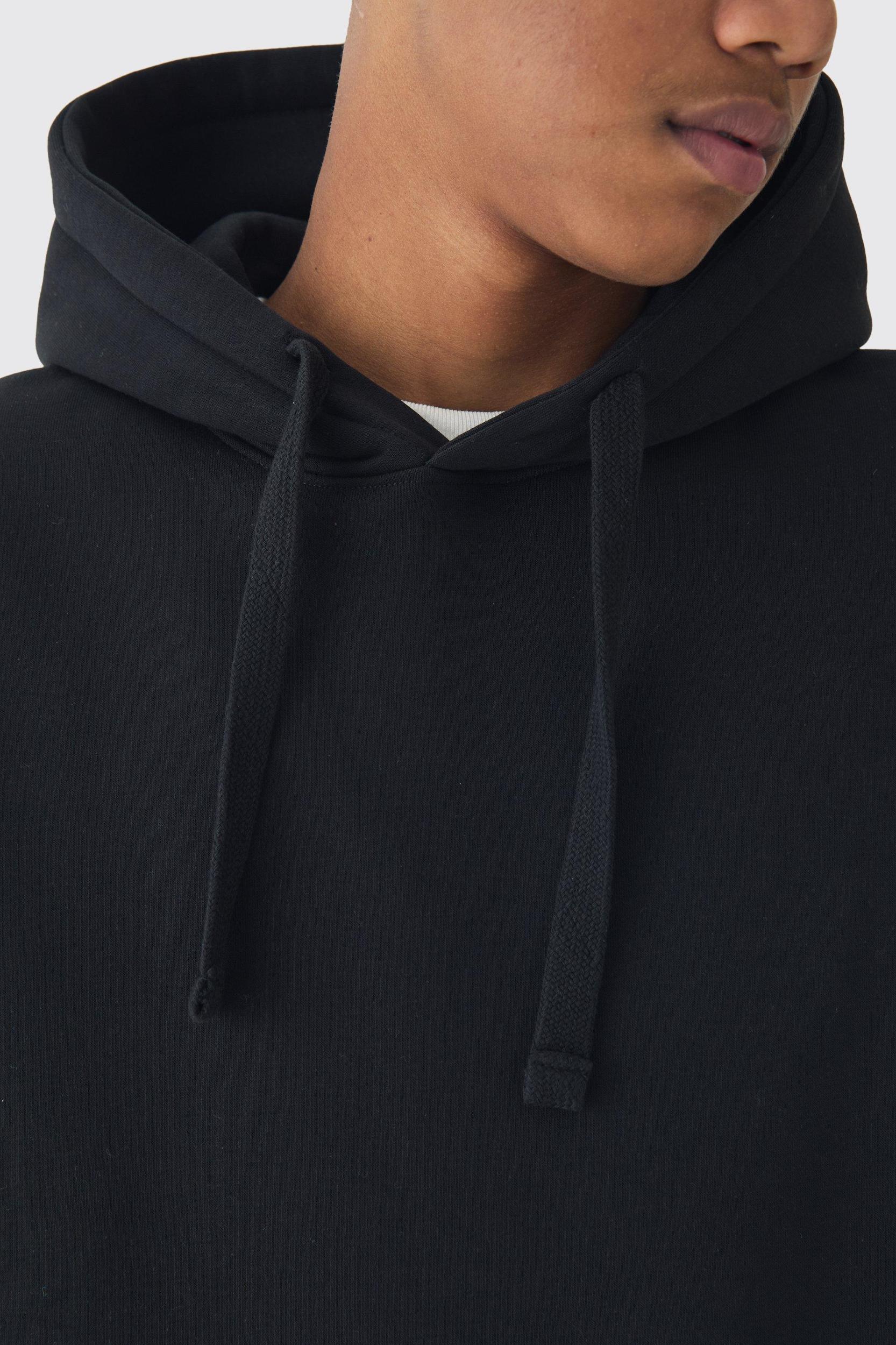 330GSM Tall Oversized Hoodie in Black | boohooMAN USA Product Image