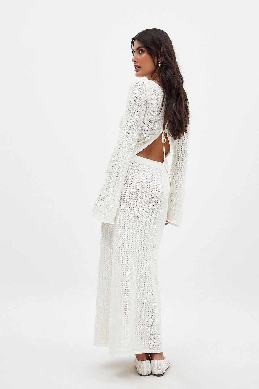 Knitted Crochet Midi Skirt Product Image