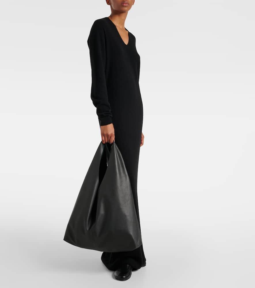 THE ROW Bindle Medium Leather Tote Bag In Black Ans Product Image