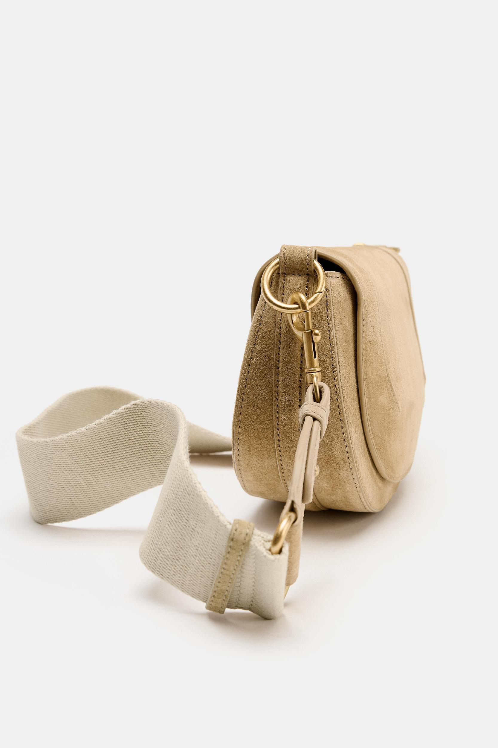 DOUBLE HANDLE LEATHER CROSSBODY BAG Product Image