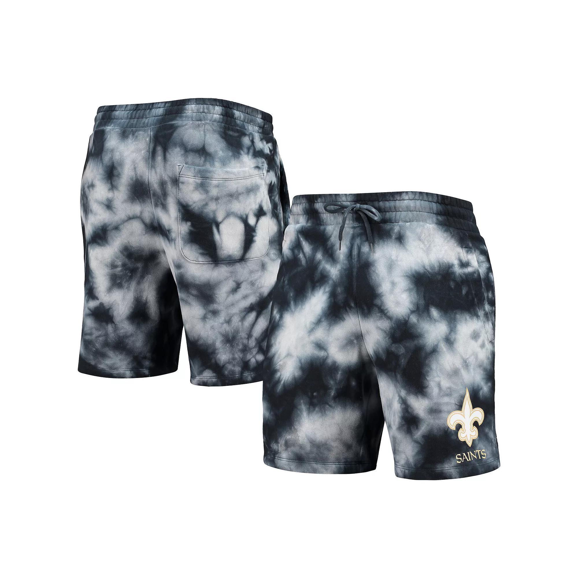 Men's New Era Black New Orleans Saints Tie-Dye Shorts,  Product Image