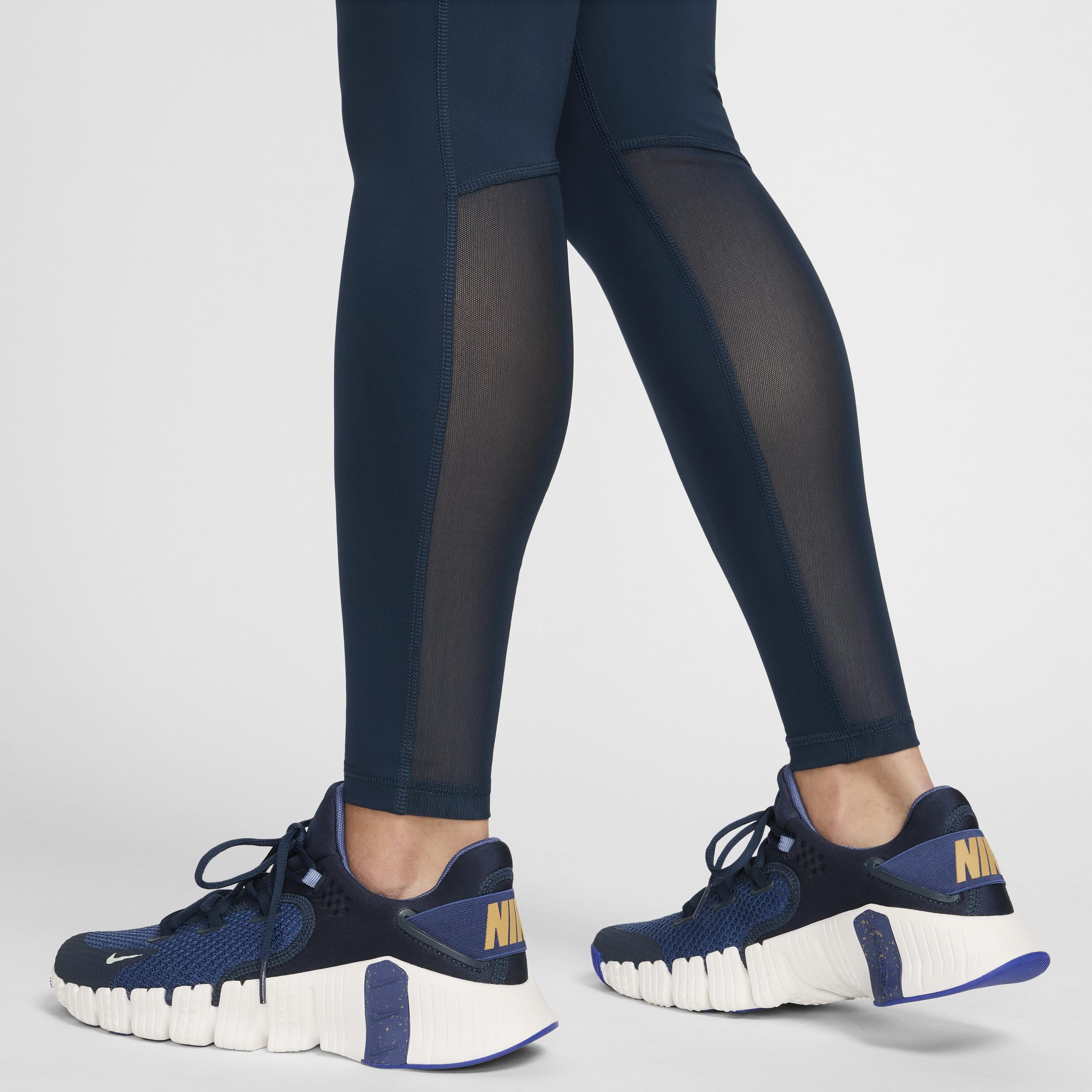 Women's Nike Pro Mid-Rise Mesh-Paneled Leggings Product Image