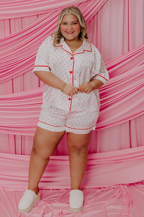 Stolen Hearts Satin Pajama Top Curves Product Image