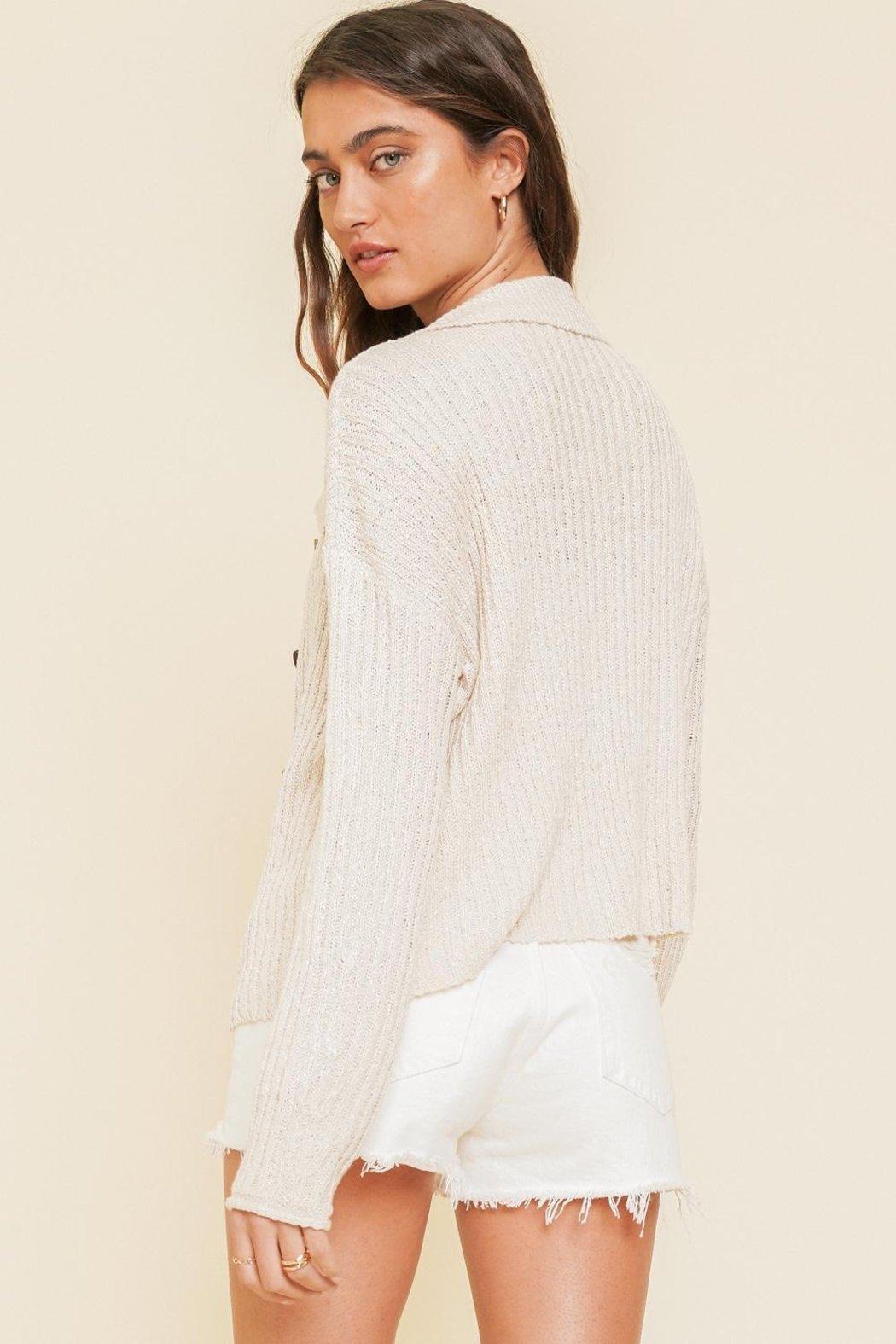 Ecru Crop Cardigan Product Image