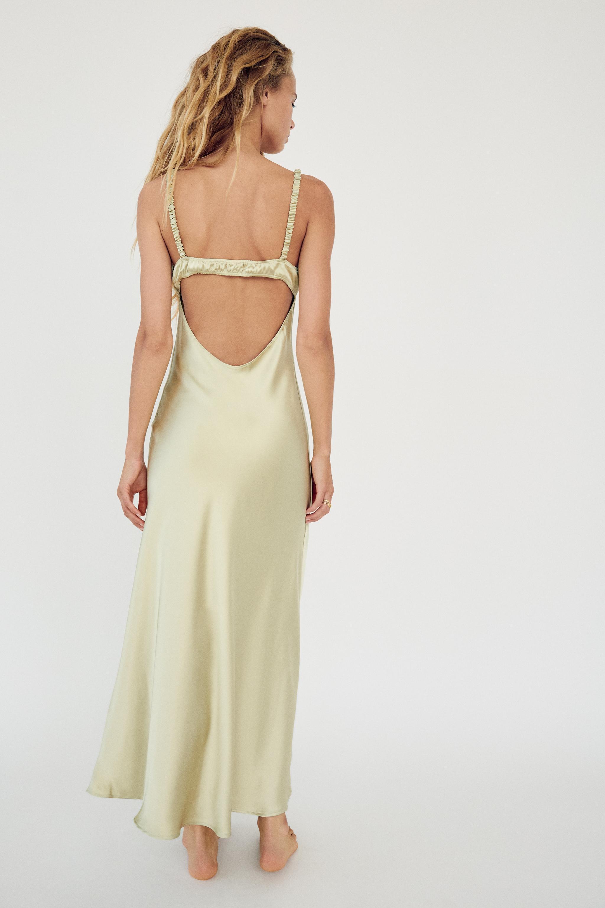 SATIN EFFECT MIDI SLIP DRESS Product Image