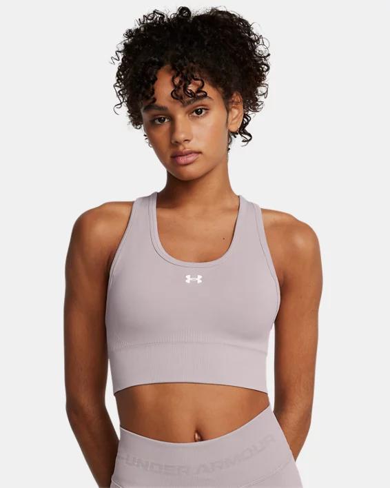 Women's Under Armour Vanish Seamless Medium-Impact Mid Sports Bra, Size: XL, White Product Image