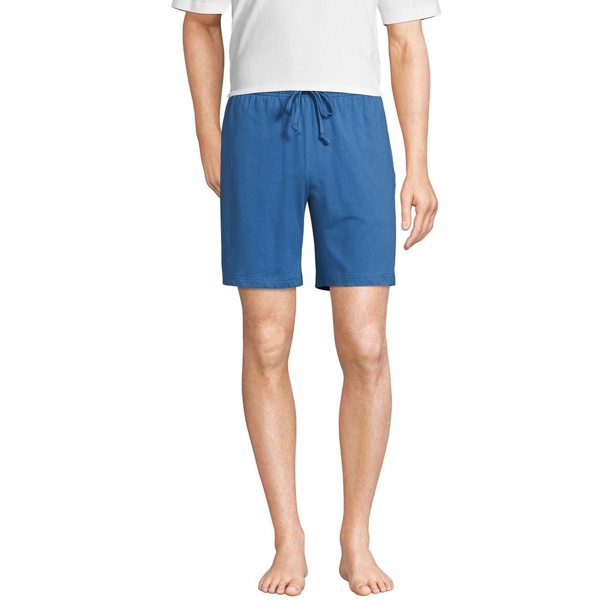 Men's Lands' End Knit Jersey Pajama Shorts, Size: XL, Pale Grey Blue Product Image