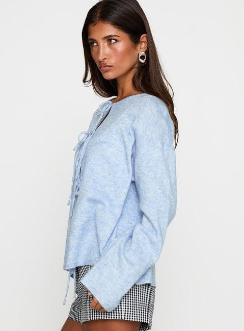 Frosty Knit Cardigan Blue Product Image