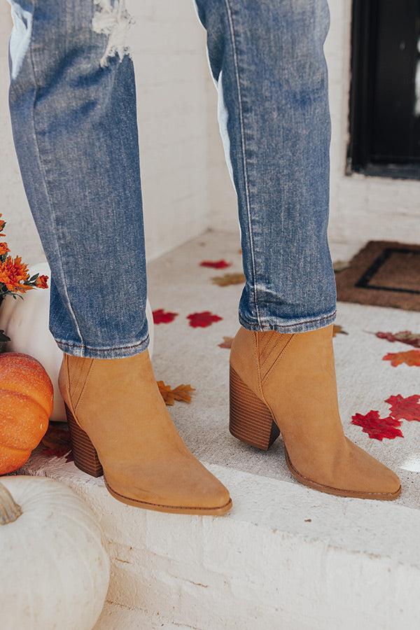 The Celine Faux Suede Bootie In Tan Product Image