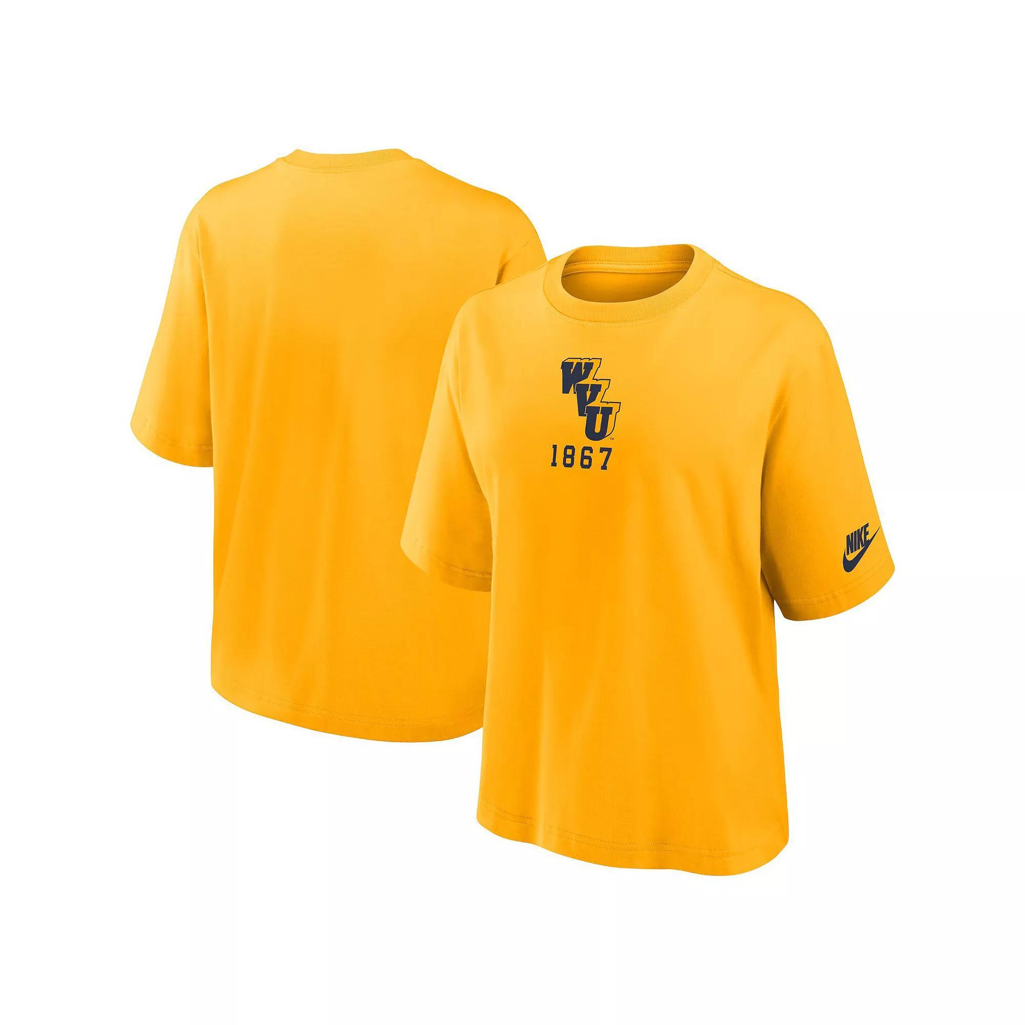 Women's Nike Gold West Virginia Mountaineers Boxy Legacy Established T-Shirt,  Product Image
