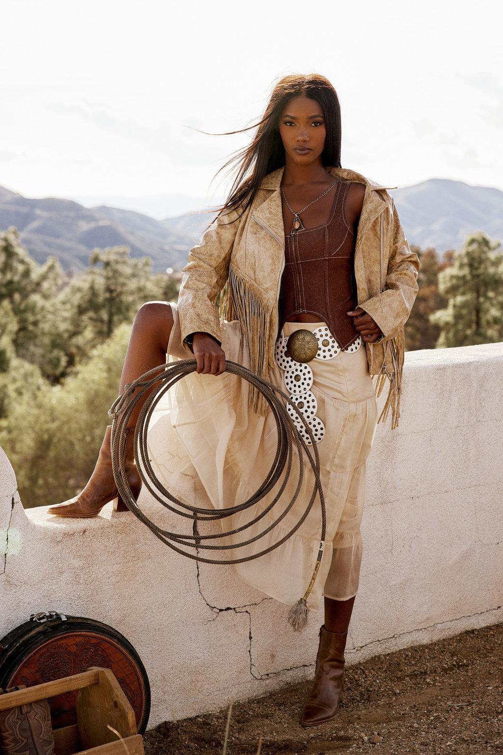 Sabine Brown Zip Front Corset Tank Product Image