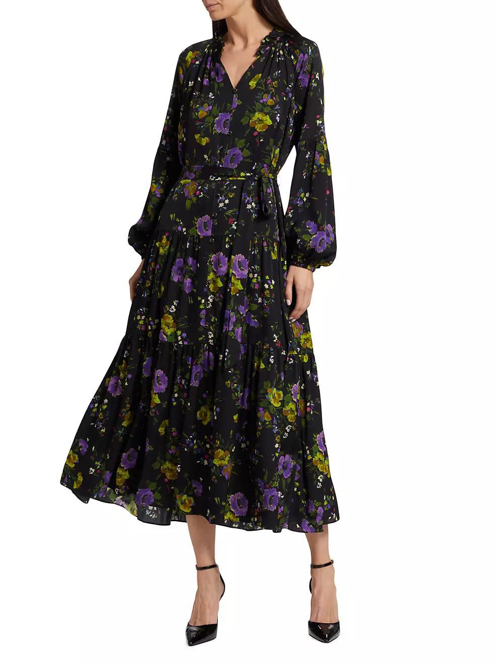 Sienna Floral Tiered Maxi Peasant Dress Product Image