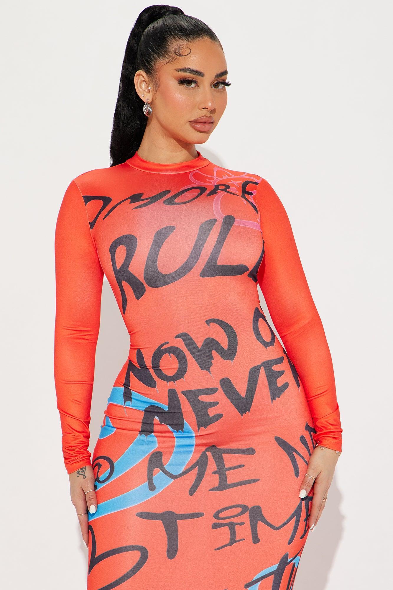 Now Or Never Maxi Dress - Red/combo Product Image