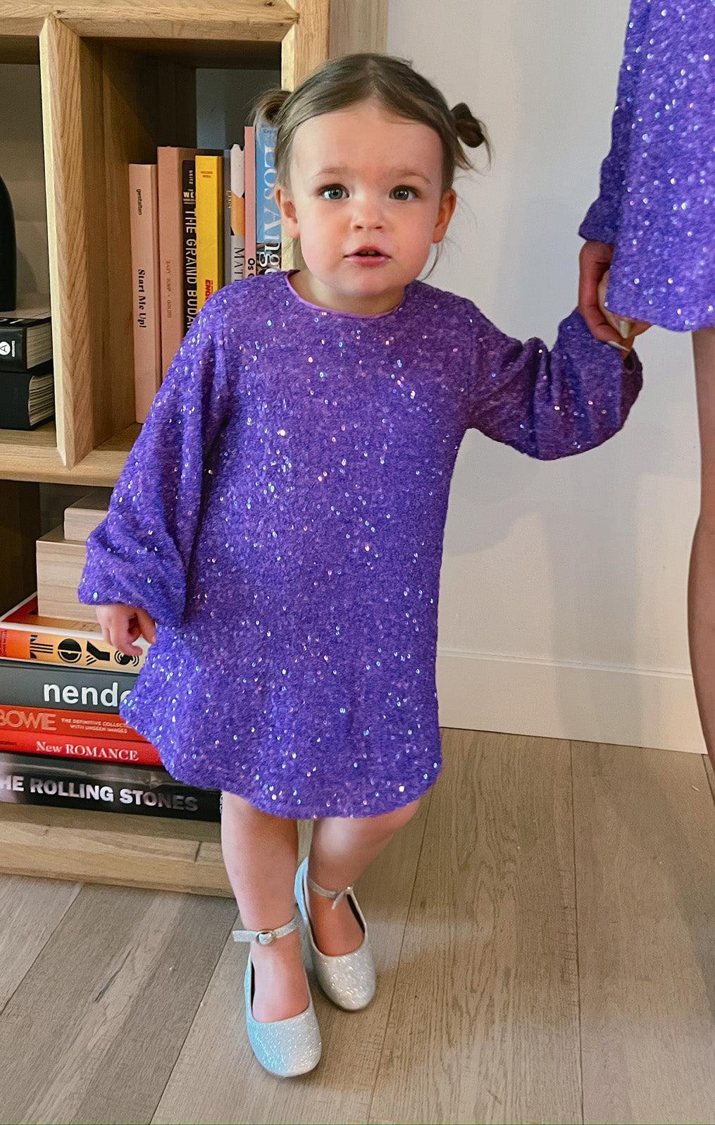 Once Upon A Time Dress ~ Violet Sequins Kids Product Image