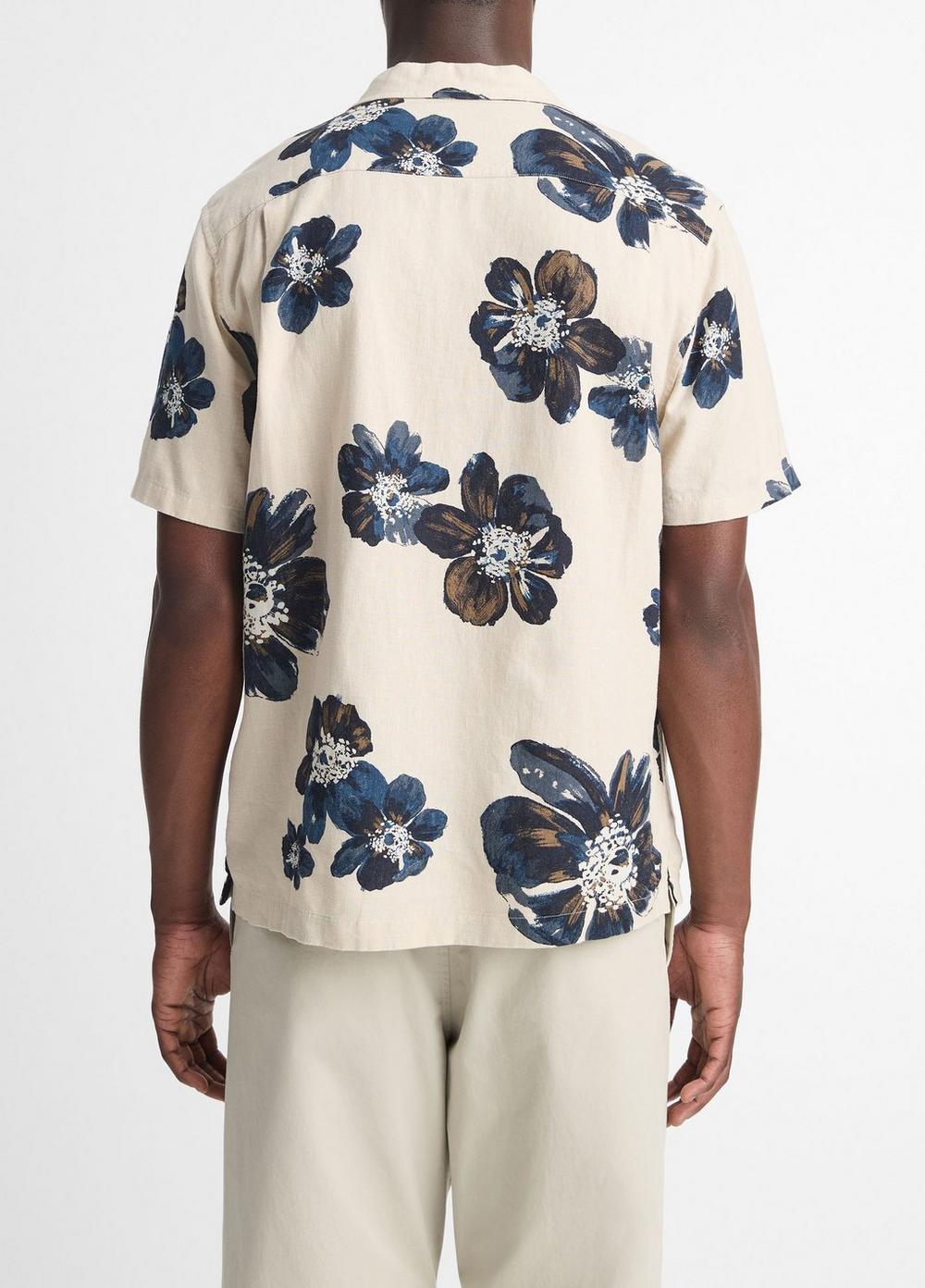 Blossoms Linen-Blend Button-Front Shirt Product Image