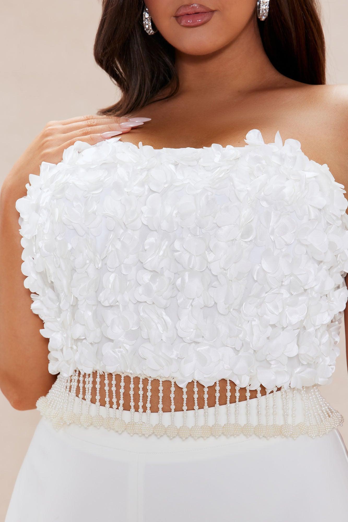 Emily Floral Flare Pant Set - Off White Product Image